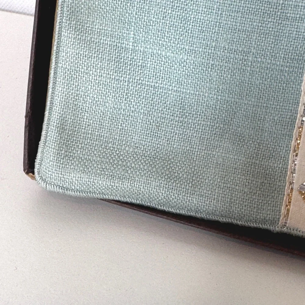 MODERN LIVING Vtg MCM Linen Napkins Placemats Set‎ of 4 Nib But Dirty Teal Cream